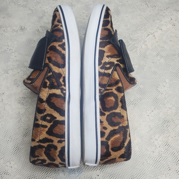 Kate spade Delise Calf Hair Leather Leopard print slip on Sneaker Bow size 6 B - Picture 10 of 10